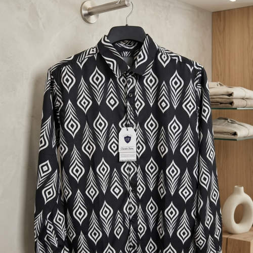 Linen Printed Casual Full Sleeve Shirt