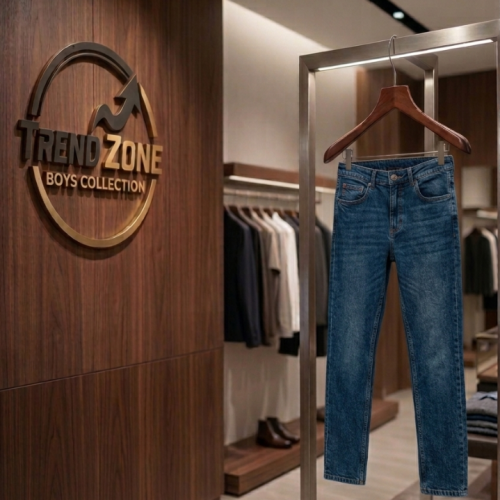 Straight Fit Blue Jeans