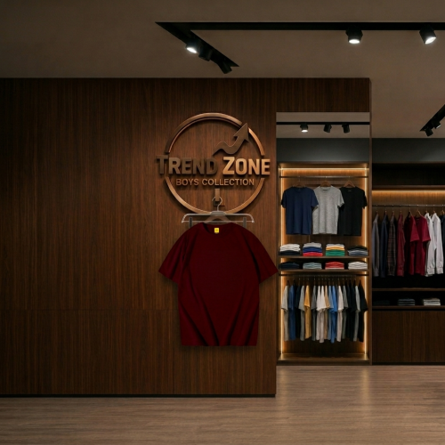 Premium Super Soft Maroon Colour  - Solid Drop Sholder T-Shirt