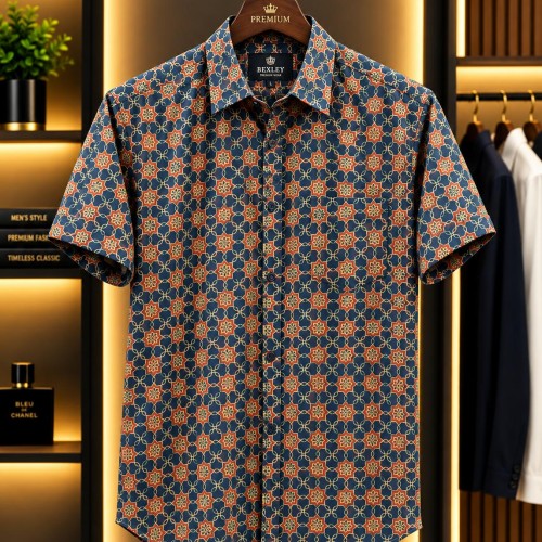 Geometric Printed Half Shirt