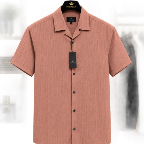 Cuban Collar Half Sleeve Shirt
