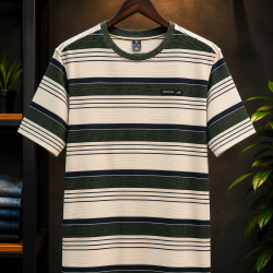 Stripe Drop Sholder T-Shirt