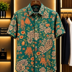 Floral Printed Half Shirt