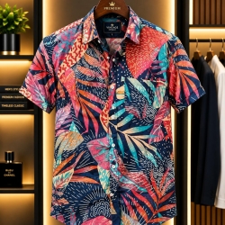 Leaf Printed Half Shirt
