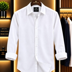 Linen Formal Shirt Plain Solid Full Sleeve