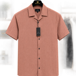 Cuban Collar Half Sleeve Shirt